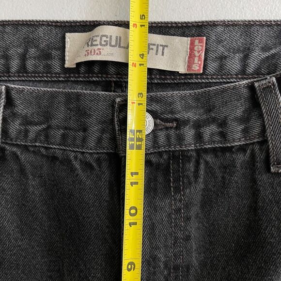 Levis 505 Jeans Mens Size 40x32 actual 38x28  Black Regular Fit Straight Leg - Picture 11 of 16